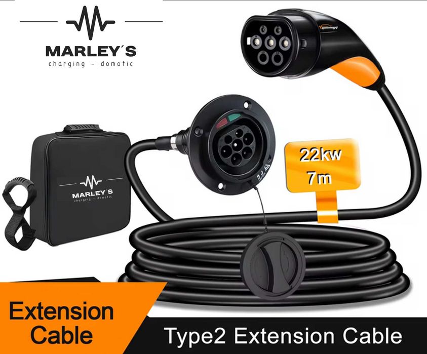 Extensão Cabo Carregamento 3.6 a 22 Kw - 1 / 3 Fases - 7 METROS