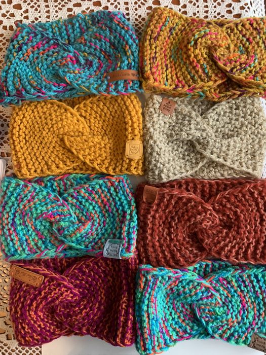 Opaska na głowę handmade robiona na drutach
