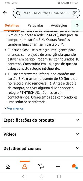 Relógio para chamadas para Criança