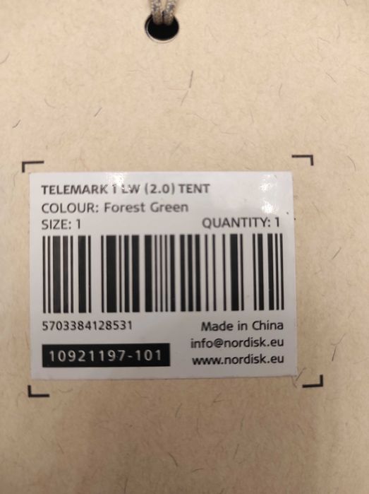 NOWY Namiot Ultralight Nordisk Telemark 1 LW (2.0) -- 872g