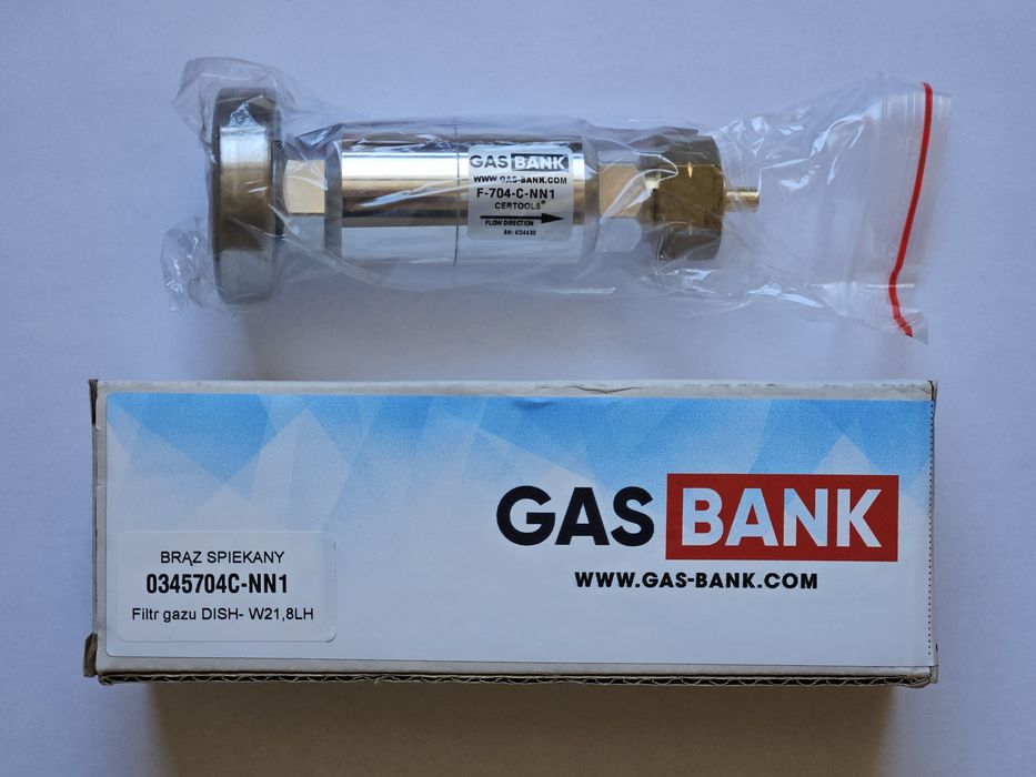 Końcówka przejściówka adapter DISH z filtrem do butli Gasbank Single nowa gwarancja
