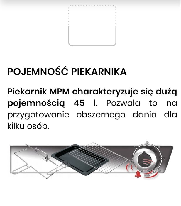 Piekarnik elektryczny MPM MPE-07/T z termoobiegoem, przenośny