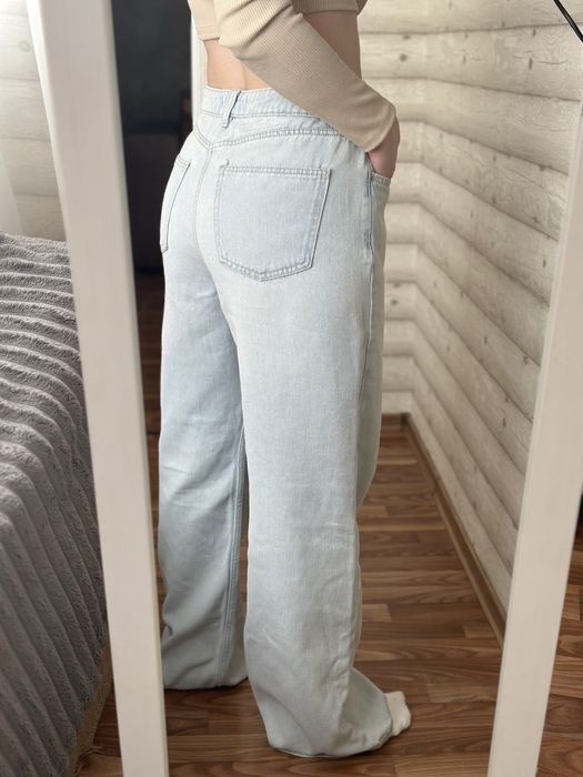 Трендові джинси wide leg блакитні