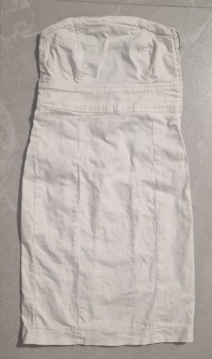 Sukienka biala jeans obcisla dopasowana sexy Bershka M