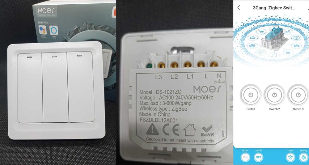 Термостат вимикач Tuya ZigBee WI-FI RF433