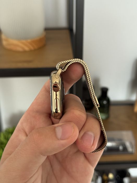 Apple Watch 7 stainless steel stal nierdzewna złoty cellular LTE