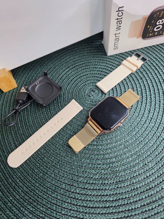 Złoty Smartwatch Damski LIGE 5  Połączenia Bluetooth 2 paski NOWY