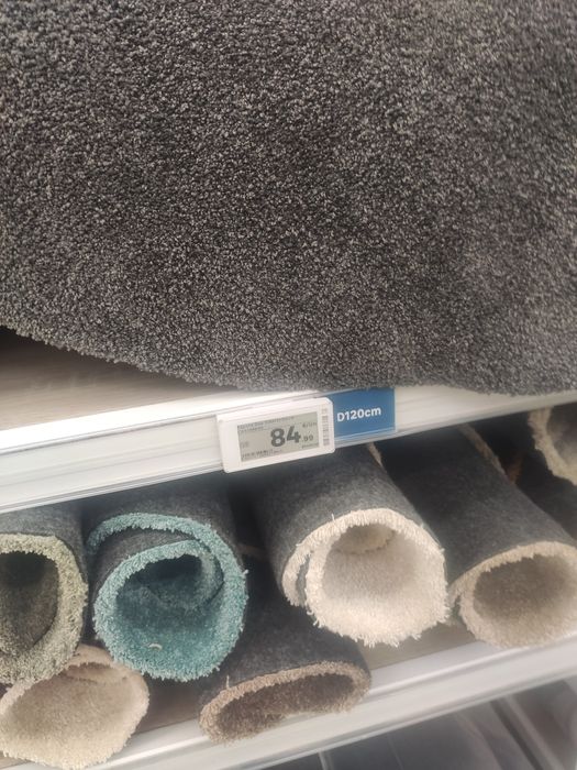 Tapete redondo com 1 metro e 20 de diâmetro cinzento