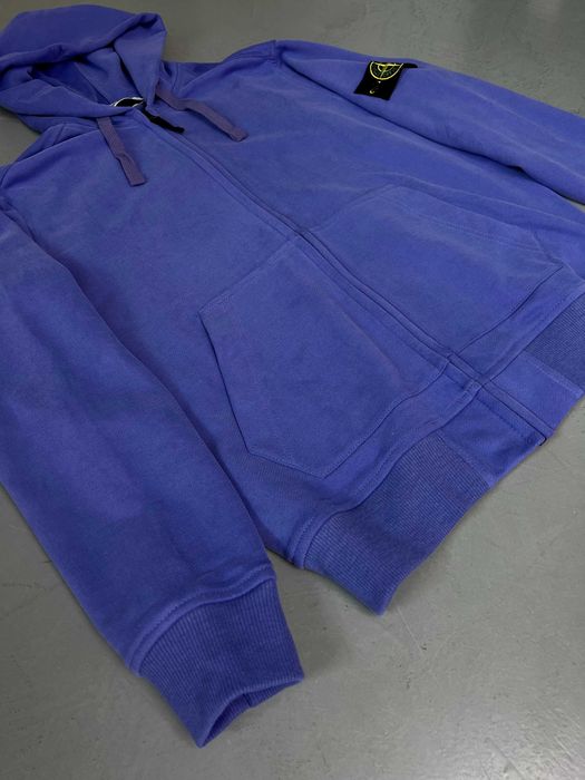 Кофта Stone Island Зіп худі Стон Айленд Синя кофта з патчем