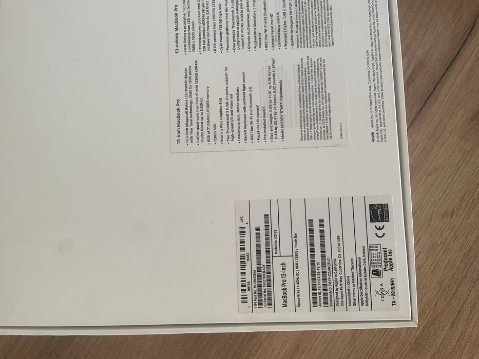 MacBook Pro 13 (A1708) 8GB RAM, ZADBANY