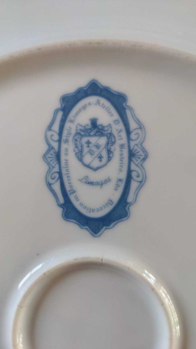 Travessa bolo inglesa e Grande Prato Limoges 29cm/Decoração Fragonard