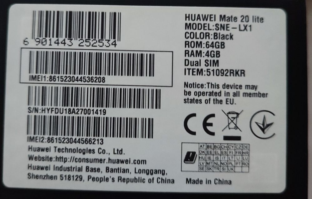 Telefon Huawei Mate 20 lite
