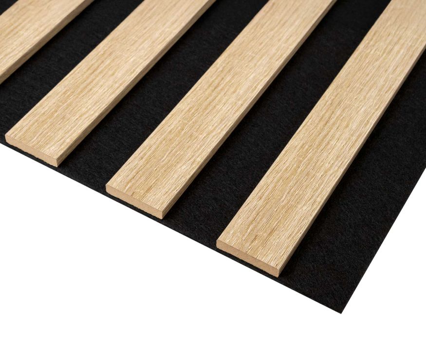 Lamele ścienne na czarnym filcu 260cm x 54 cm Dąb Artisan i inne