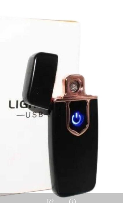 Зажигалка спиральная USB 712 в упаковке. Розница. Цвет: черный