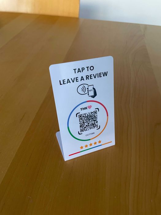 Placa Google Reviews com NFC e QR Code