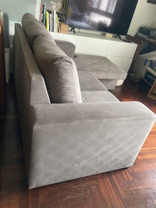 Sofá Chaise Longue de 3 Lugares – Reversível e Muito Confortável