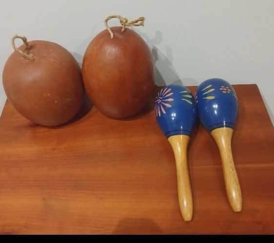 Intrumento musicais , flauta , maraca