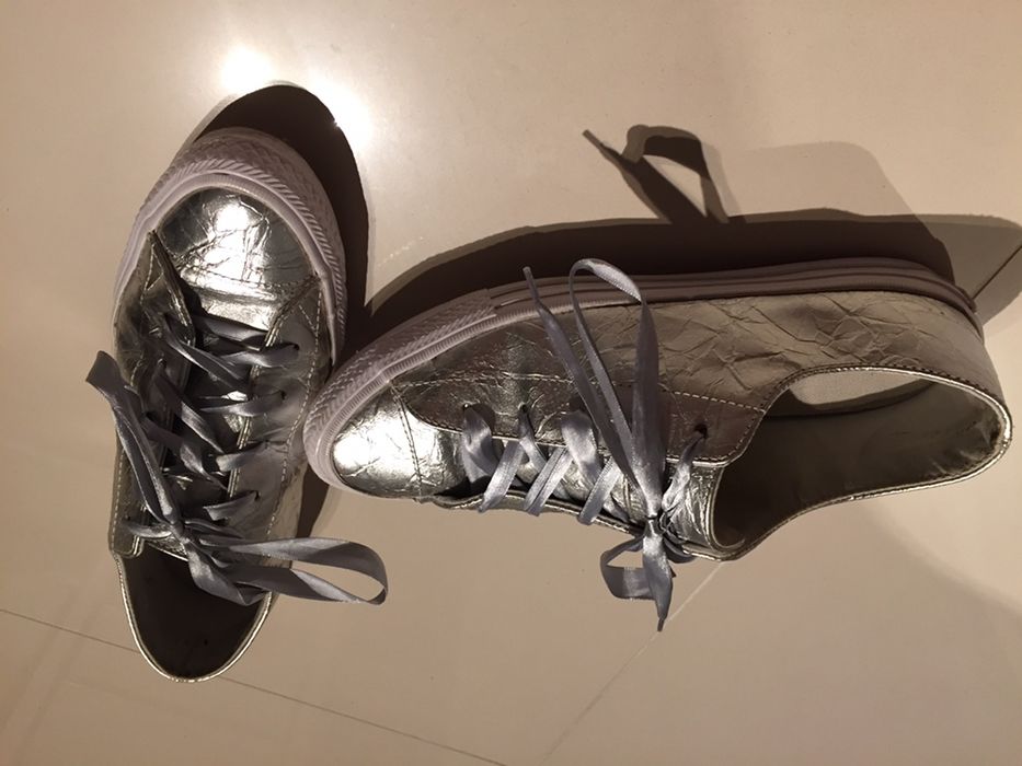 Converse 40 trampki, srebrne, szare zadbanr oryginale