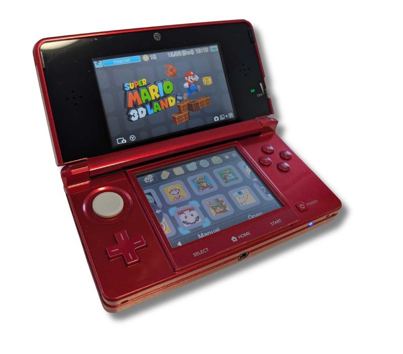 Nintendo 3DS Metallic Red + 64GB + CFW + Mario/Zelda/Pokémon
