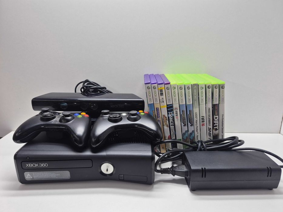 Konsola Xbox 360 S 2x pad, kinect, 12 gier; Komis Jasło Igielna