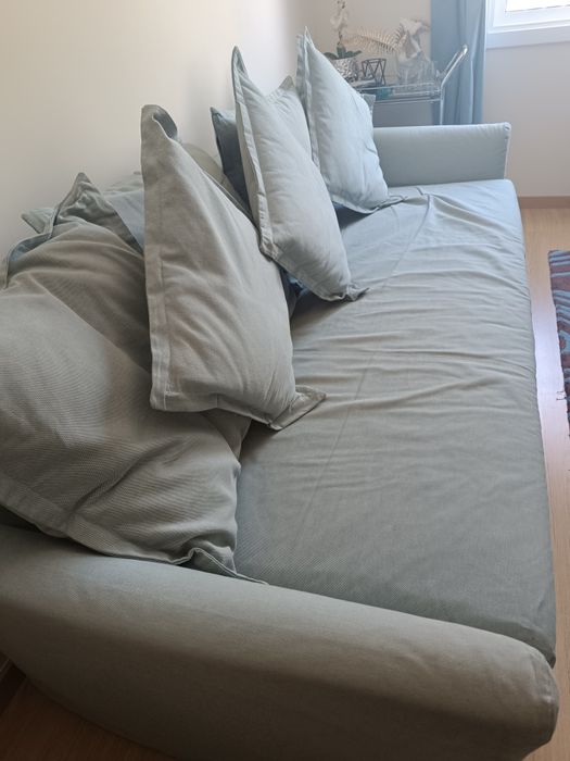 Sofá cama 3 lugares azul