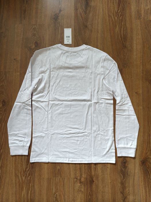 Longsleeve męski biały rozmiar M z małym czarnym logo 998