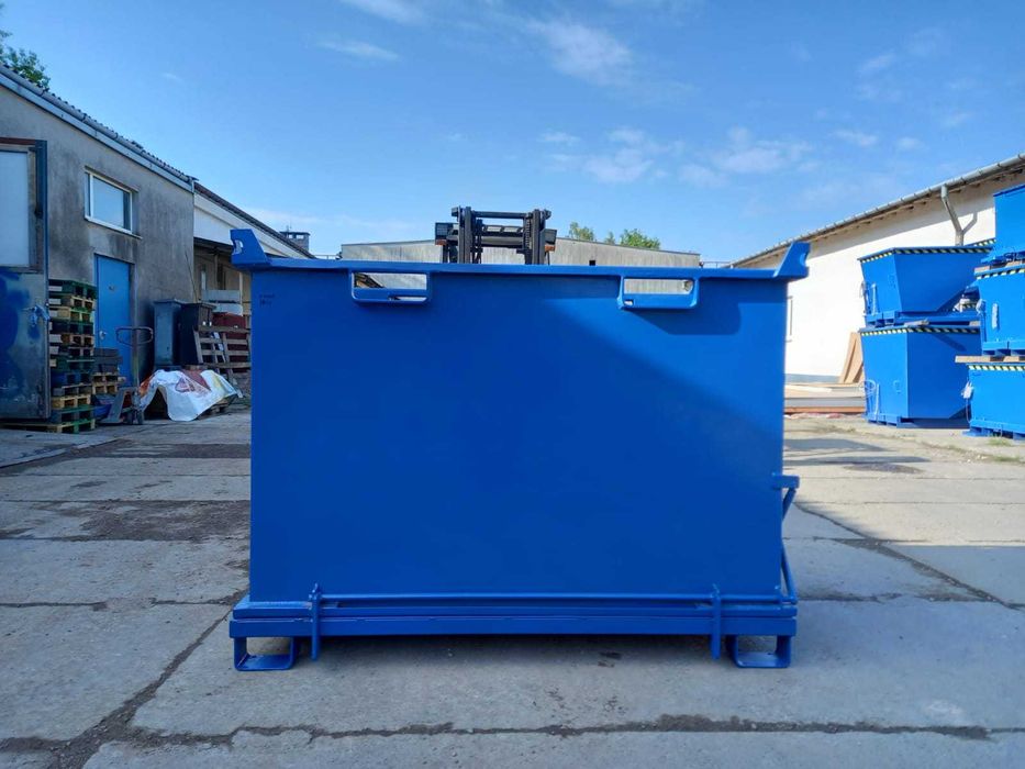 Kontener PMDB z otwieranym dnem, pojemność 1300 L, do widlaków