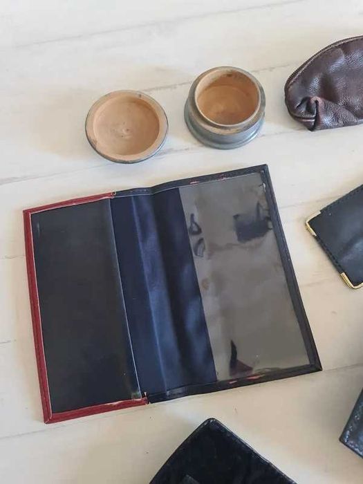 Conjunto de Bolsas em Pele Couro Leather Black Cases Calendar Case