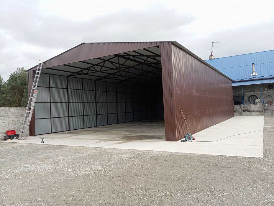 Duży Garaż Blaszany / Konstrukcja Stalowa /Wiata /BLASZAK -  GRZYWSTAL