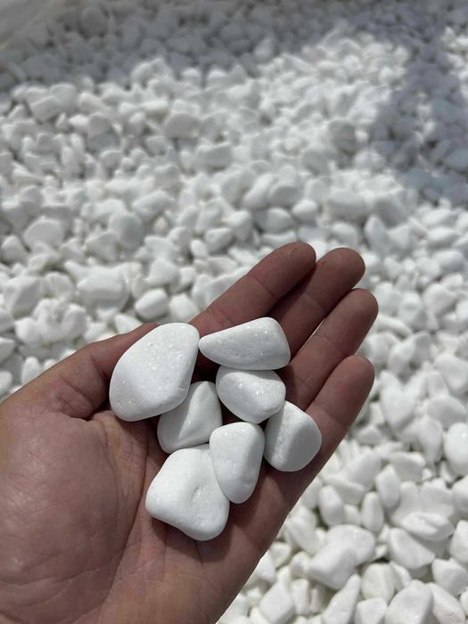 Śnieżnobiały Otoczak Grecki Kamień Naturalny Akwarium Ogród Worki