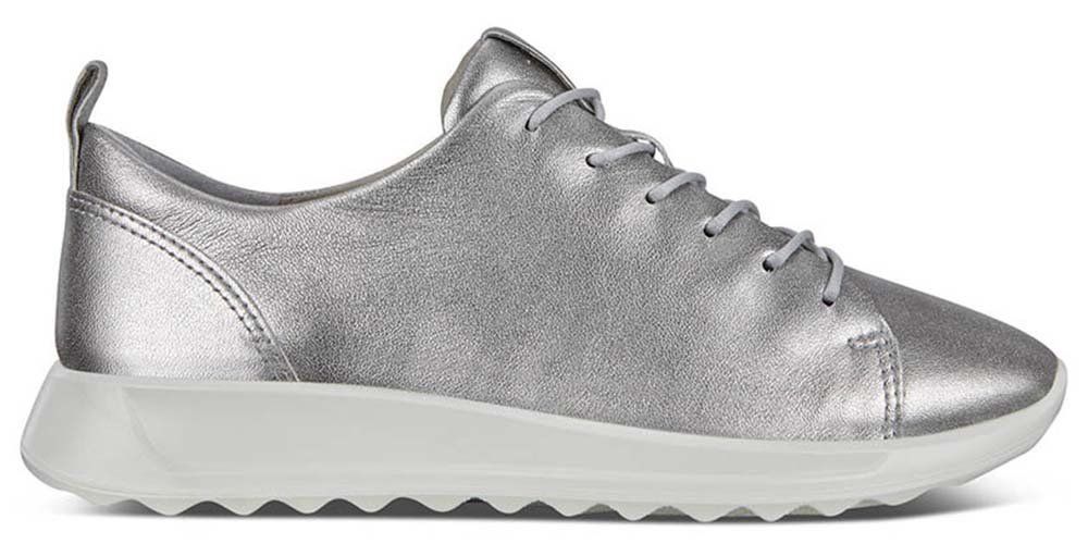 ECCO Półbuty damskie - Flexure Wodoodporne - r 37 - Srebrne Skórzane