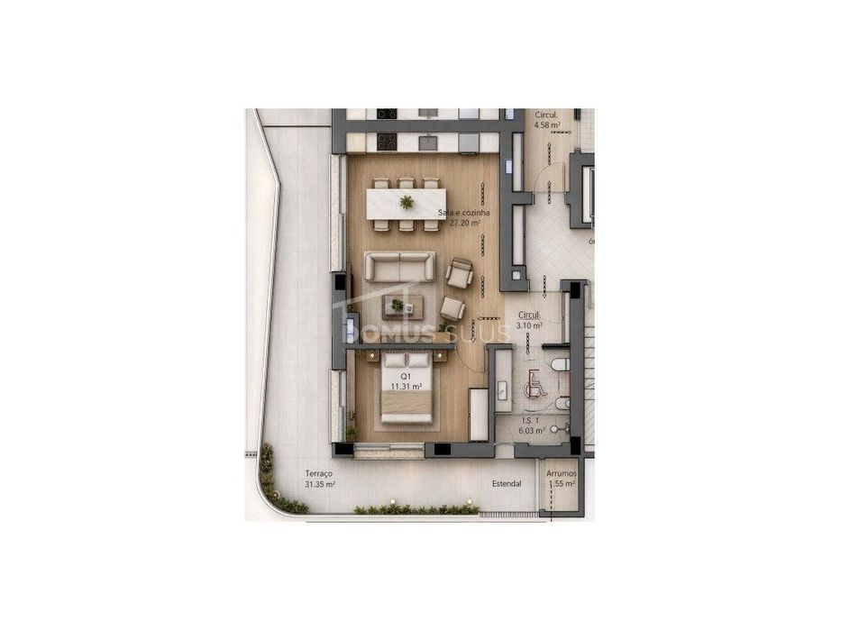 Apartamento novo a finalizar construção