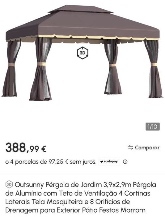 Vendo pérgola 3,9m x 2,9m