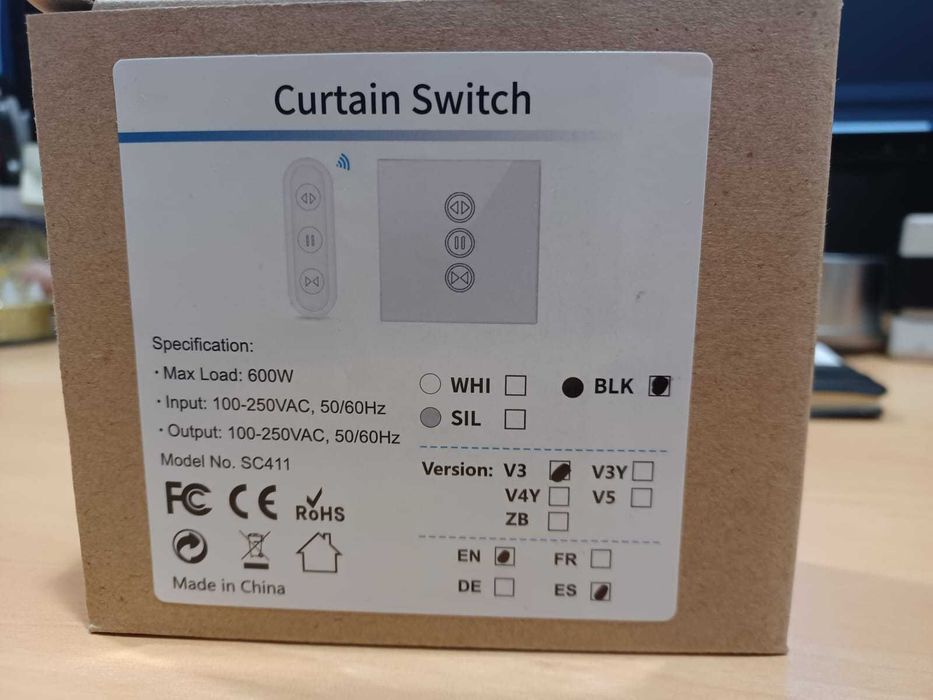 Interruptor de motor de estore ou cortina Wifi inteligente Tuya