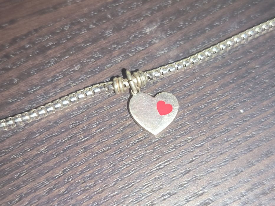 Срібний браслет з підвіскою серце