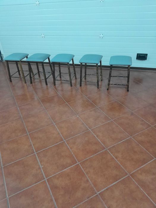 6 bancos estofados napa