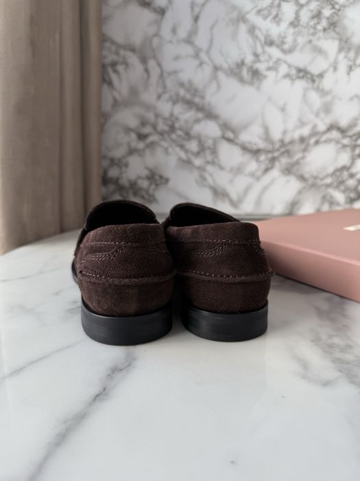 Mokasyny Miu Miu Brown Suede