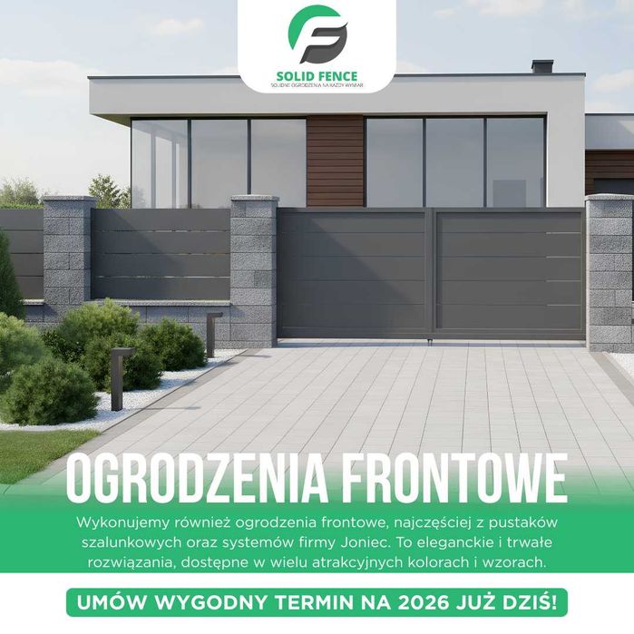 Ogrodzenia panelowe frontowe modułowe bloczki siatka panel montaż