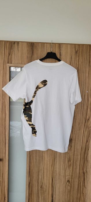Biały męski T-shirt nadruk bawełna Puma,roz S