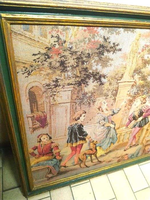 Quadro Vintage de Tapeçaria Início do Séc.