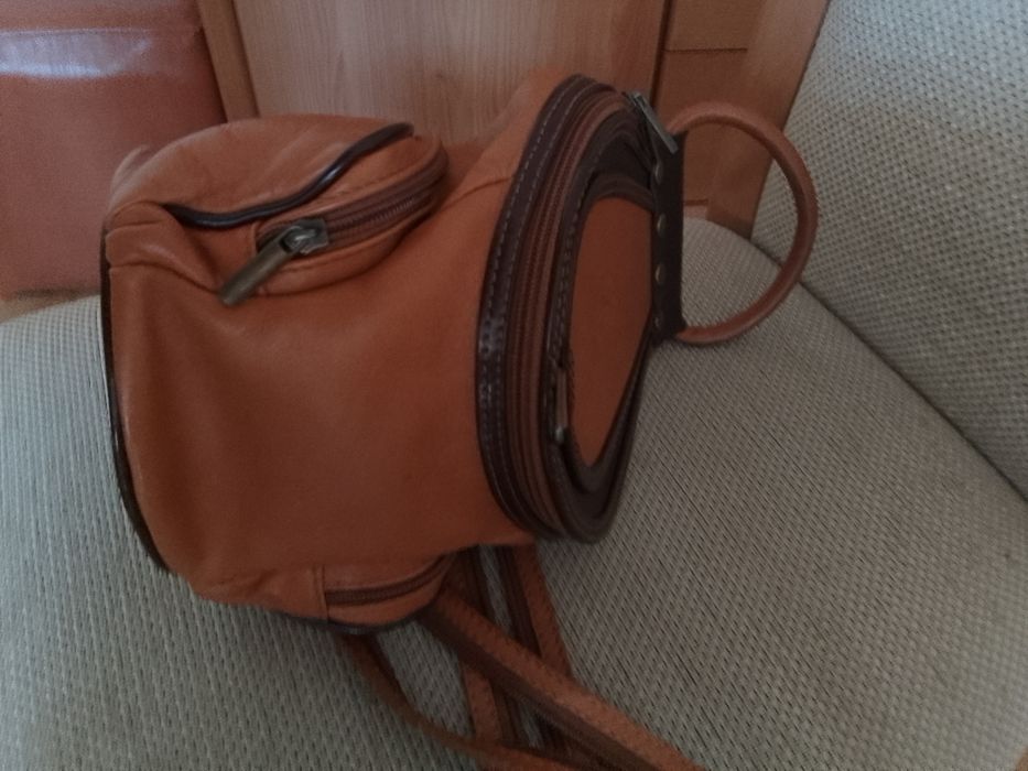 Skórzany Plecak Torebka 2w1 IL GIGLIO FIRENZE Made in Italy Camel NOWY