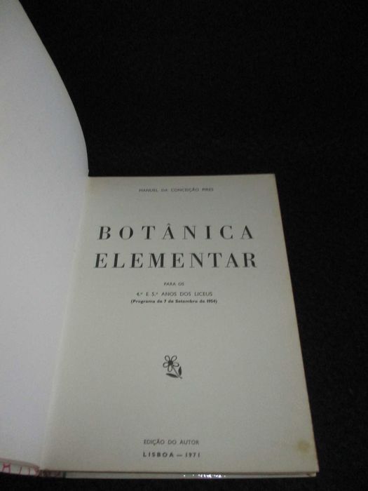 Livro Botânica Elementar Manuel da Conceição Pires 1971