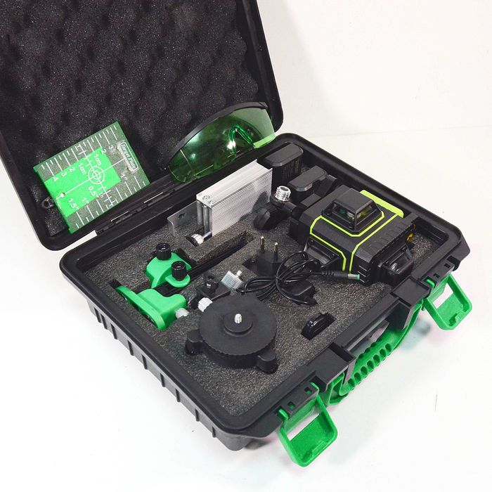 Лазерний рівень Hilda 4d на 16 ліній, нівелір в пластиковому кейсі