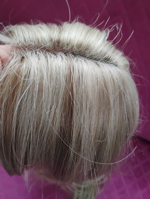 Peruka lace front jasny blond balejaż