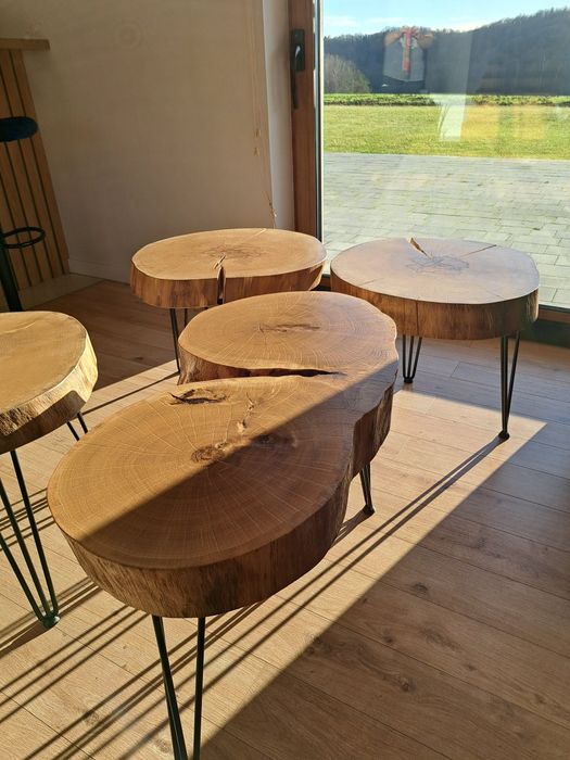 Stolik kawowy dębowy i bukowy loft