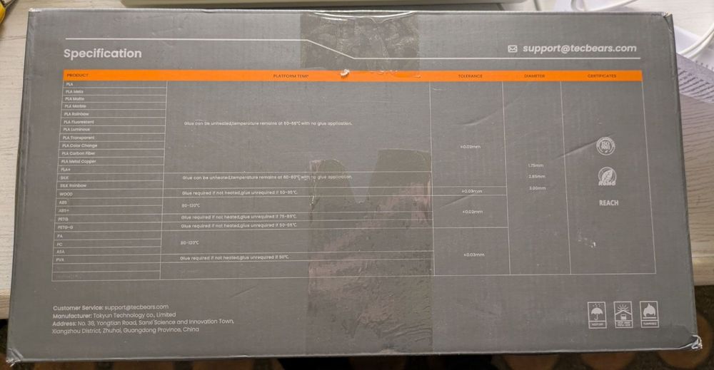 Filament Філамент для 3d принтерів, 4 кольора, petg tecbears 1,75mm