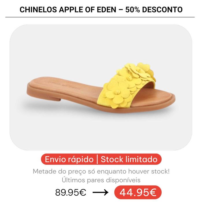 50% Desconto - Chinelo Apple of Eden Shoes
