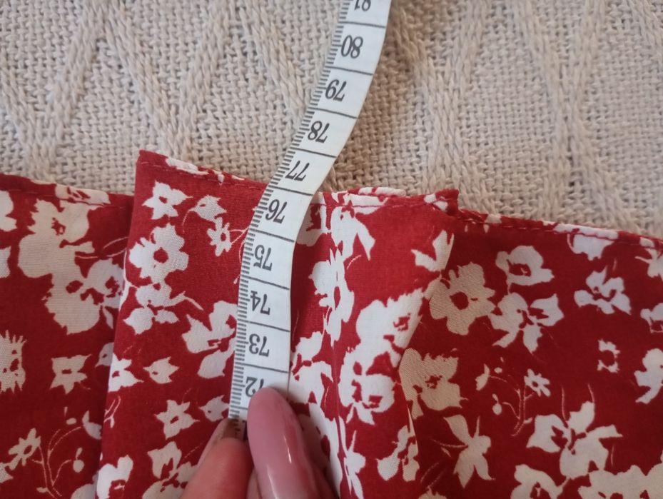 PRIMARK S-M długa czerwona spódnica midi maxi w kwiaty kwiatuszki