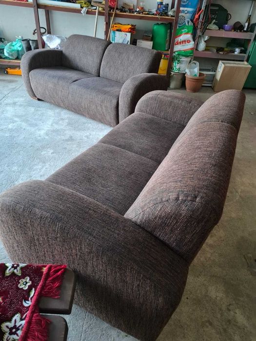 Zestaw dwóch sof materiałowych | salon, działka, biuro