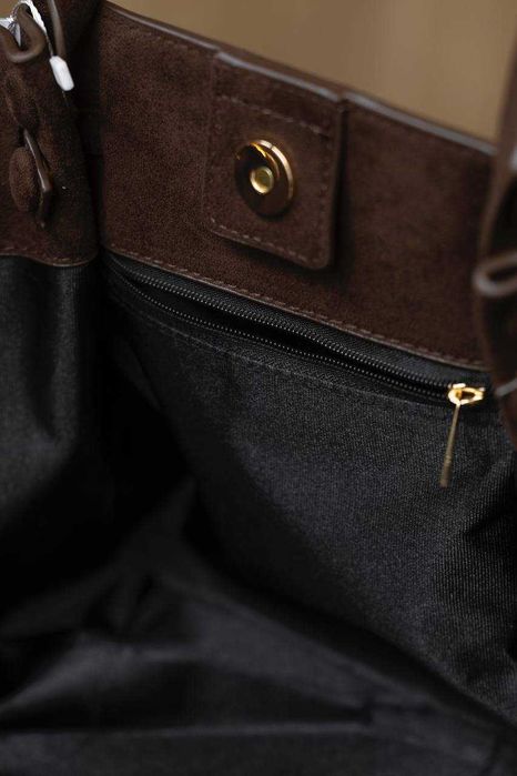 Стильна замшева сумка DeMellier Midi New York шоколад. ТОП